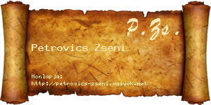 Petrovics Zseni névjegykártya